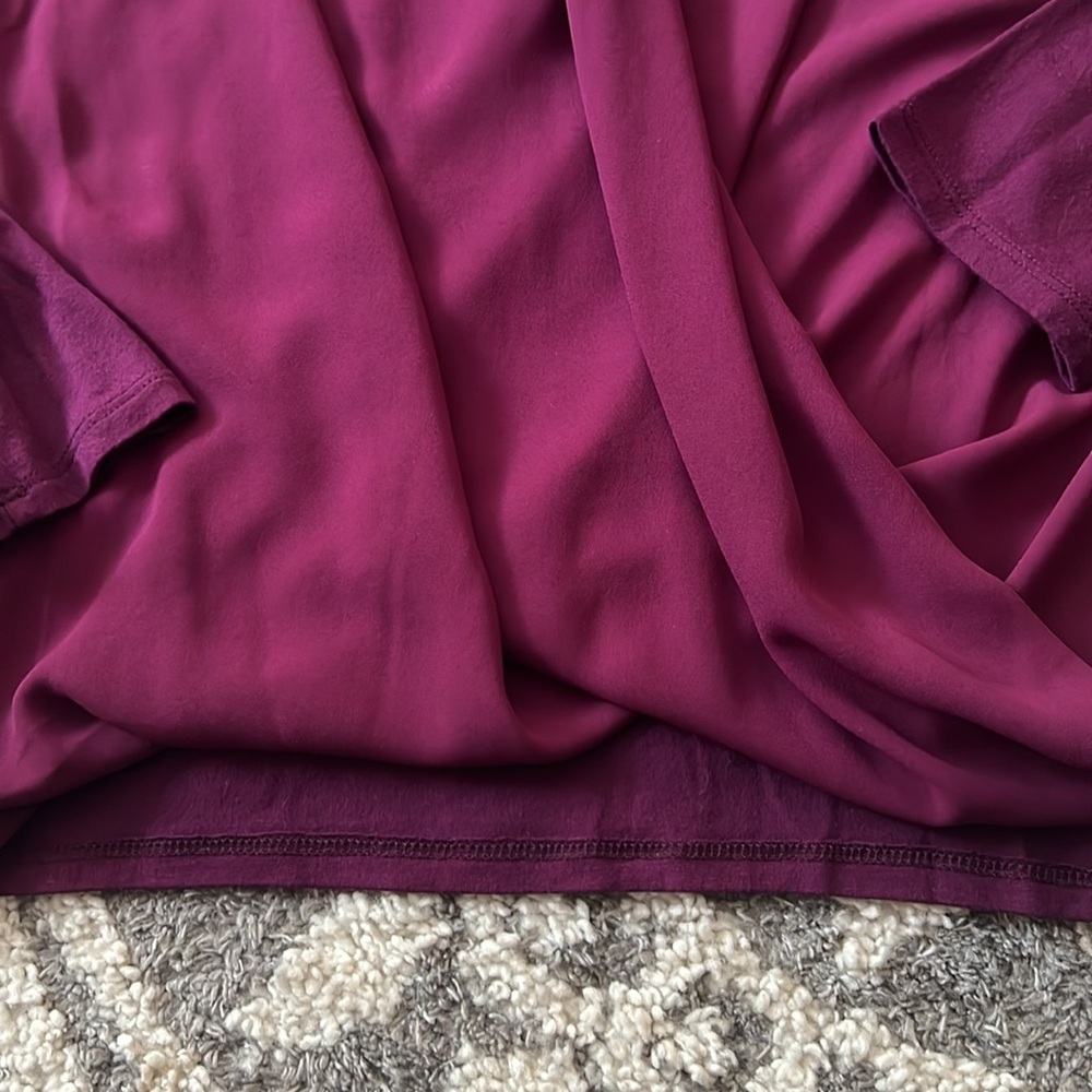 Forever 21 faux-wrap surplice top, berry, size L GUC! - Picture 5 of 6